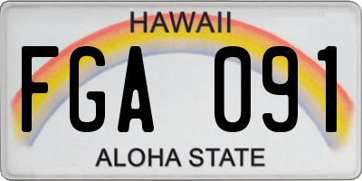 HI license plate FGA091
