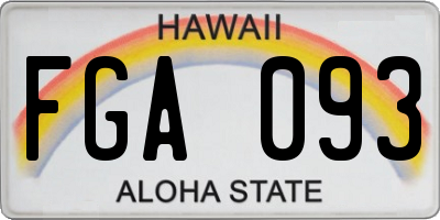 HI license plate FGA093