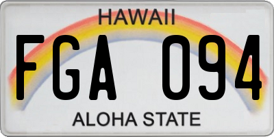 HI license plate FGA094