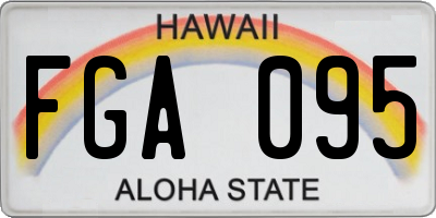 HI license plate FGA095