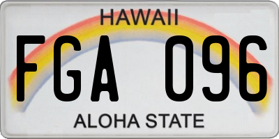 HI license plate FGA096