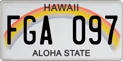 HI license plate FGA097