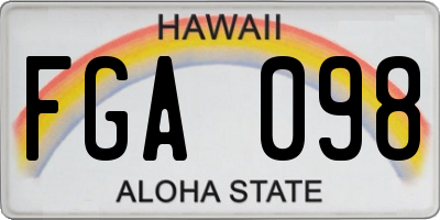HI license plate FGA098