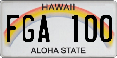 HI license plate FGA100