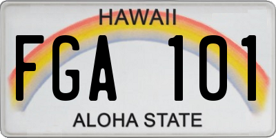 HI license plate FGA101