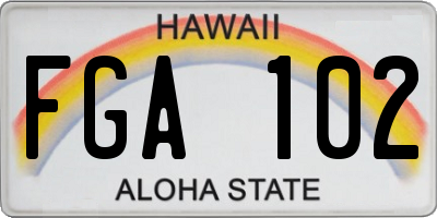 HI license plate FGA102