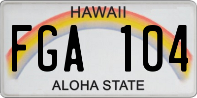 HI license plate FGA104