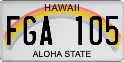 HI license plate FGA105