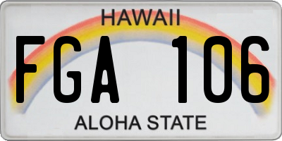 HI license plate FGA106