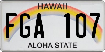 HI license plate FGA107