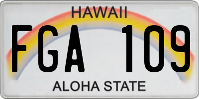 HI license plate FGA109
