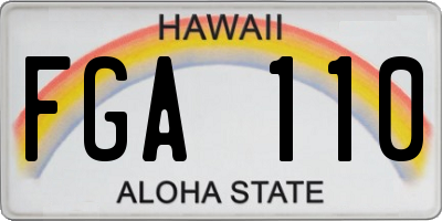 HI license plate FGA110