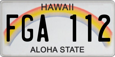 HI license plate FGA112