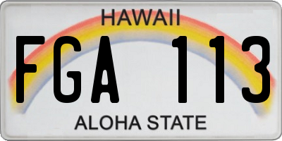HI license plate FGA113