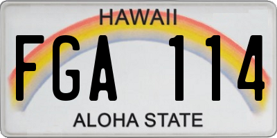 HI license plate FGA114