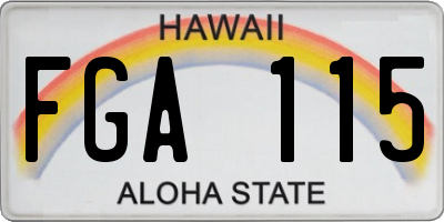 HI license plate FGA115