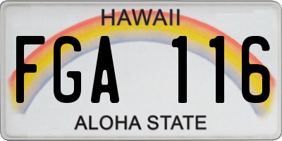 HI license plate FGA116