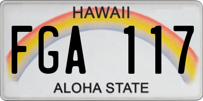 HI license plate FGA117