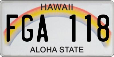HI license plate FGA118