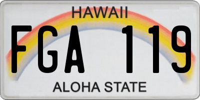 HI license plate FGA119