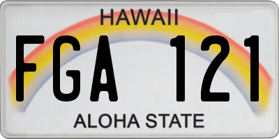 HI license plate FGA121