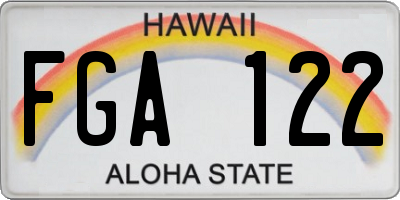 HI license plate FGA122