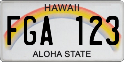 HI license plate FGA123