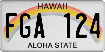 HI license plate FGA124
