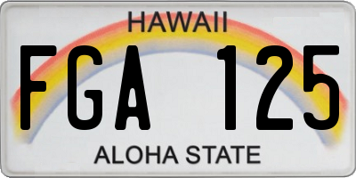 HI license plate FGA125
