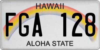 HI license plate FGA128