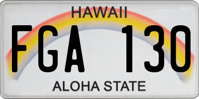 HI license plate FGA130