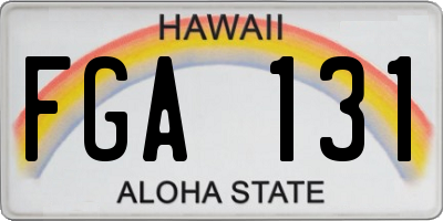 HI license plate FGA131