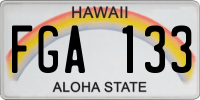 HI license plate FGA133