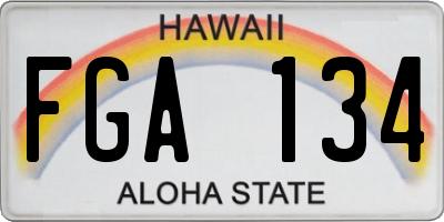 HI license plate FGA134