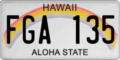 HI license plate FGA135