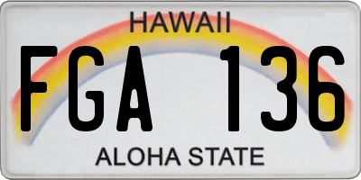 HI license plate FGA136