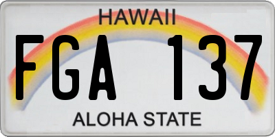 HI license plate FGA137