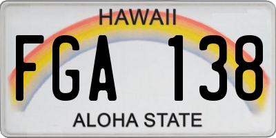 HI license plate FGA138