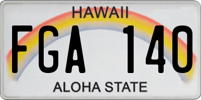 HI license plate FGA140