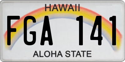HI license plate FGA141