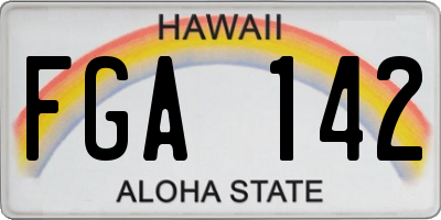 HI license plate FGA142