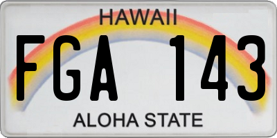 HI license plate FGA143