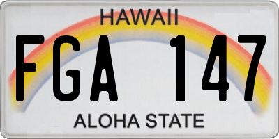 HI license plate FGA147