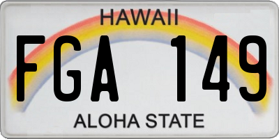 HI license plate FGA149