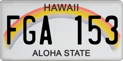 HI license plate FGA153