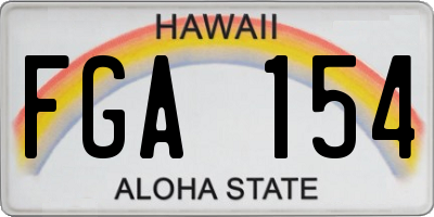 HI license plate FGA154