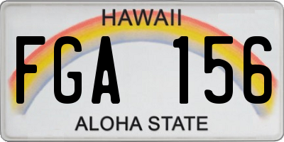 HI license plate FGA156