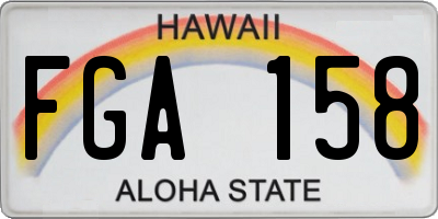HI license plate FGA158