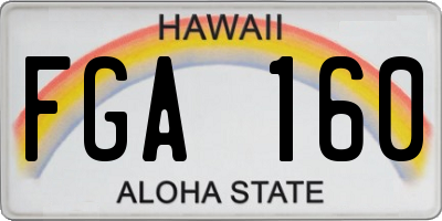 HI license plate FGA160