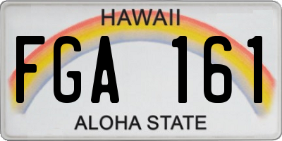 HI license plate FGA161